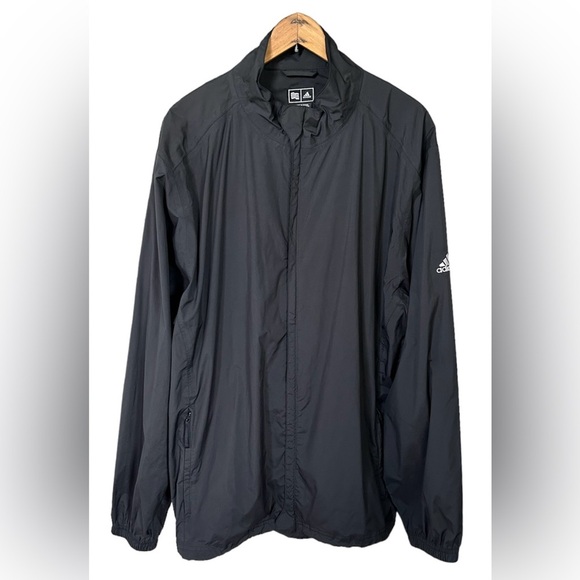 🔥Adidas | Men’s black Climaproof zipper front rain jacket side zipper pockets XL - Picture 12 of 12